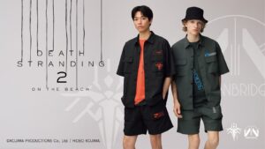 『デス・ストランディング2』とGUのコラボアパレルを着用するモデルのアイキャッチ画像