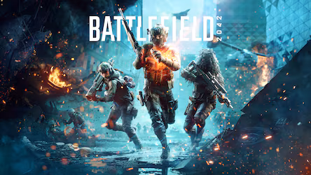 BF2042が95%オフ!過去最大級の割引で登場 Battlefield 2042の近未来戦闘シーン。爆風が舞う戦場