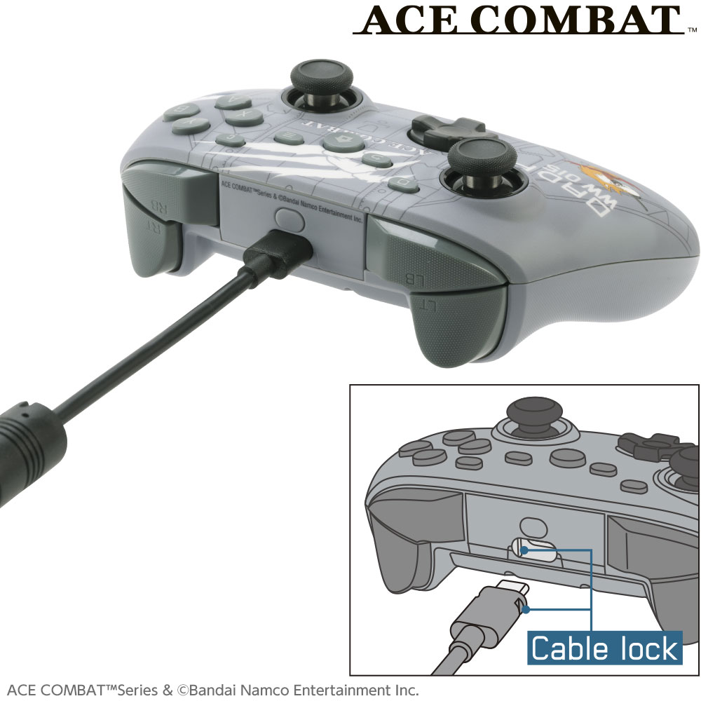 ACE COMBATコントローラーのケーブルロック構造
