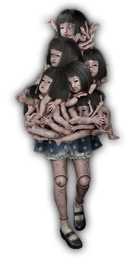 異形の存在『オイオモイ』|SILENT HILL f に登場する人形のような集合体クリーチャー SILENT HILL f に登場する異形のクリーチャー『オイオモイ』の公式画像