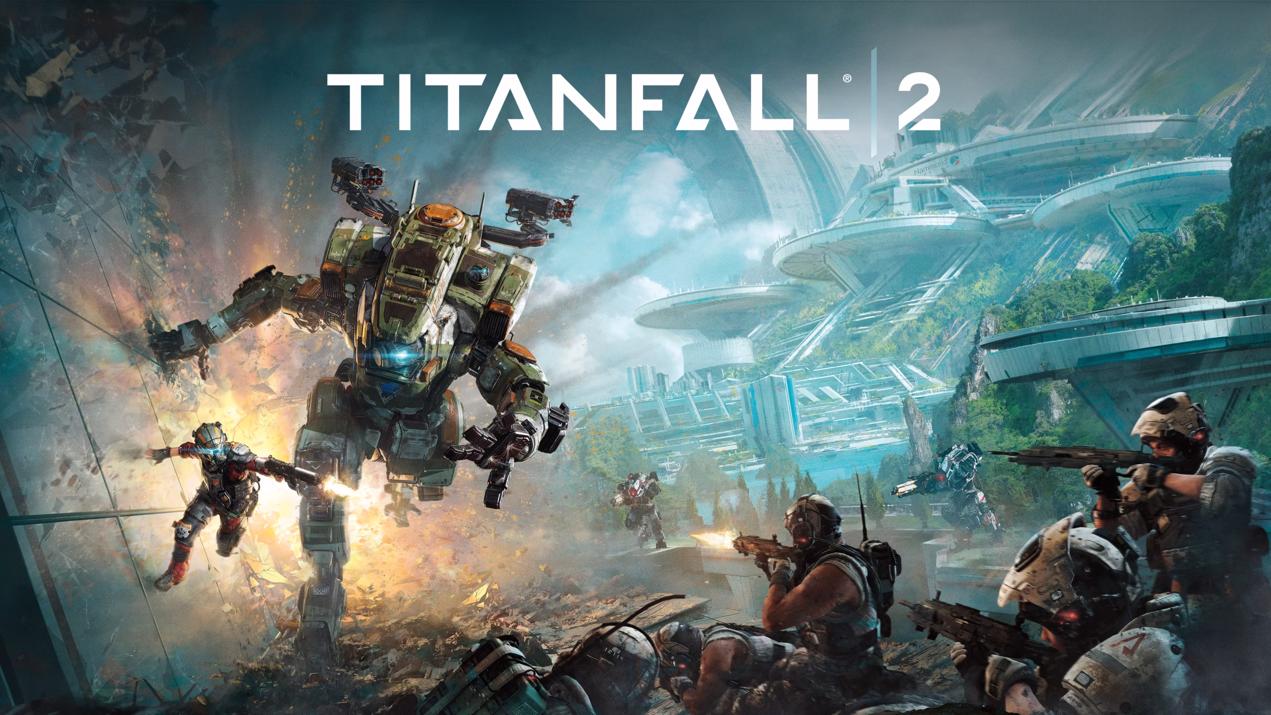 名作FPS『タイタンフォール2』が85%オフでセール中 戦場に降下するタイタンフォール2のロボット兵器と兵士