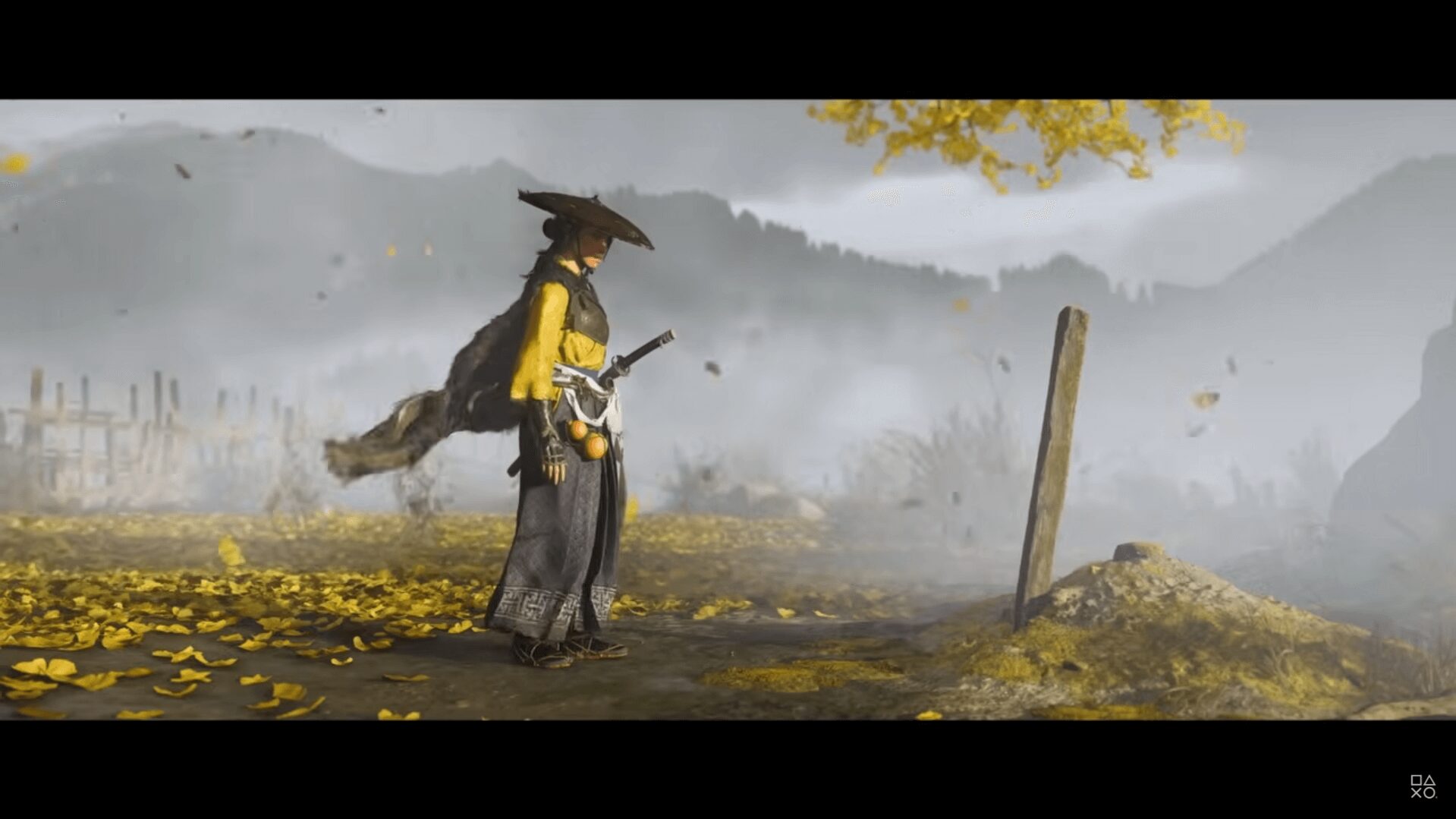Ghost of Yōtei 墓標の前に立つアツのシーン Ghost of Yōtei 墓標の前に立つアツのシーン