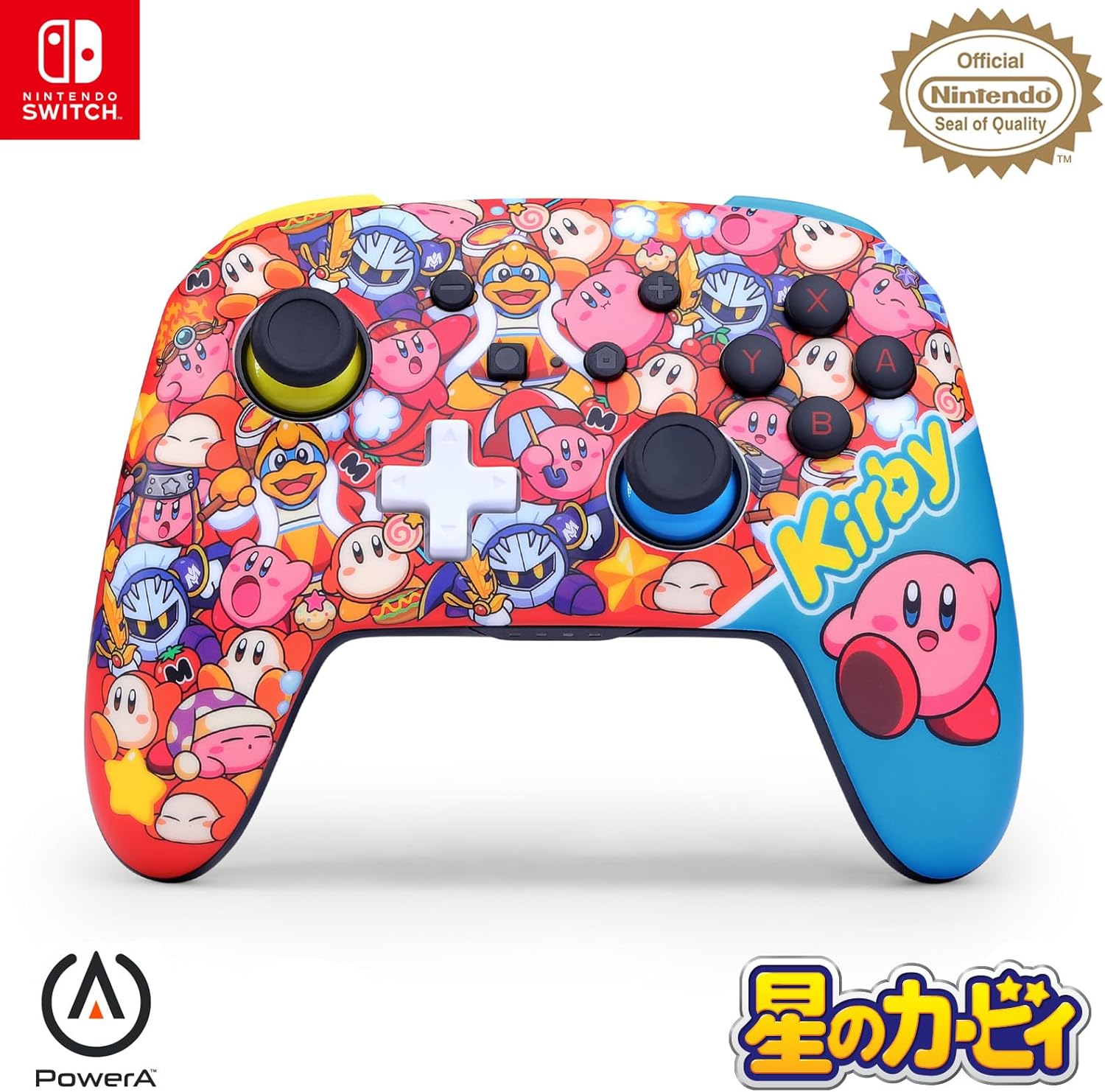 カービィコントローラー製品全体と任天堂公式ライセンスマーク