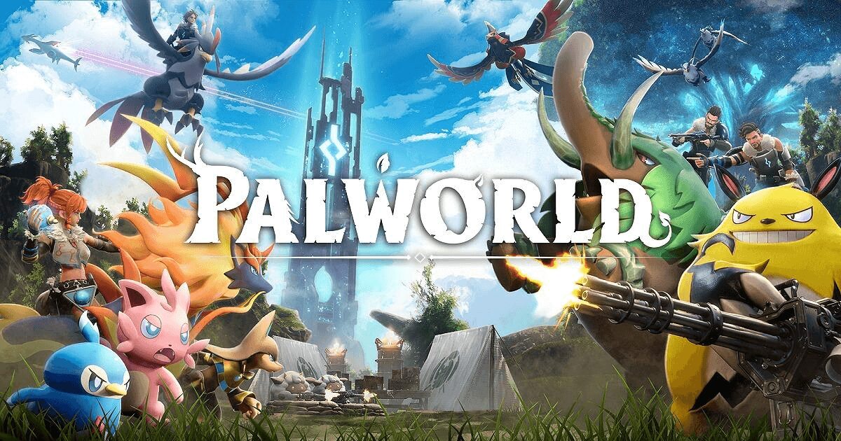 パルワールド PC版とPS5版の比較・推奨スペック解説用アイキャッチ画像。人気モンスターとキャラクターが集結した公式アート。