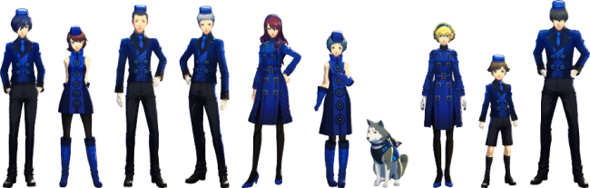ペルソナ3 リロード DLC 群青色コスチュームセット キャラクター集合画像