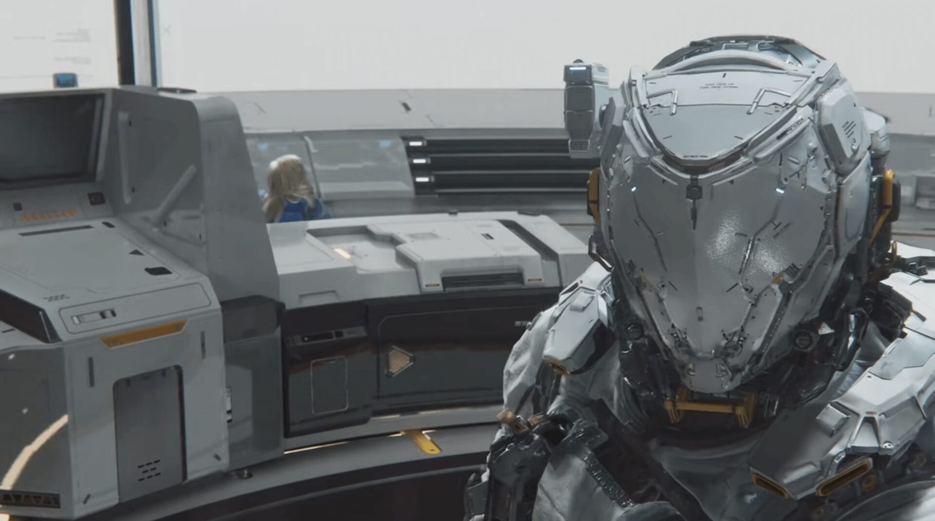 プラグマタ 宇宙服を着た主人公のアップ