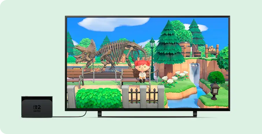 『あつまれ どうぶつの森 Switch2 Edition』TVモードプレイ画面