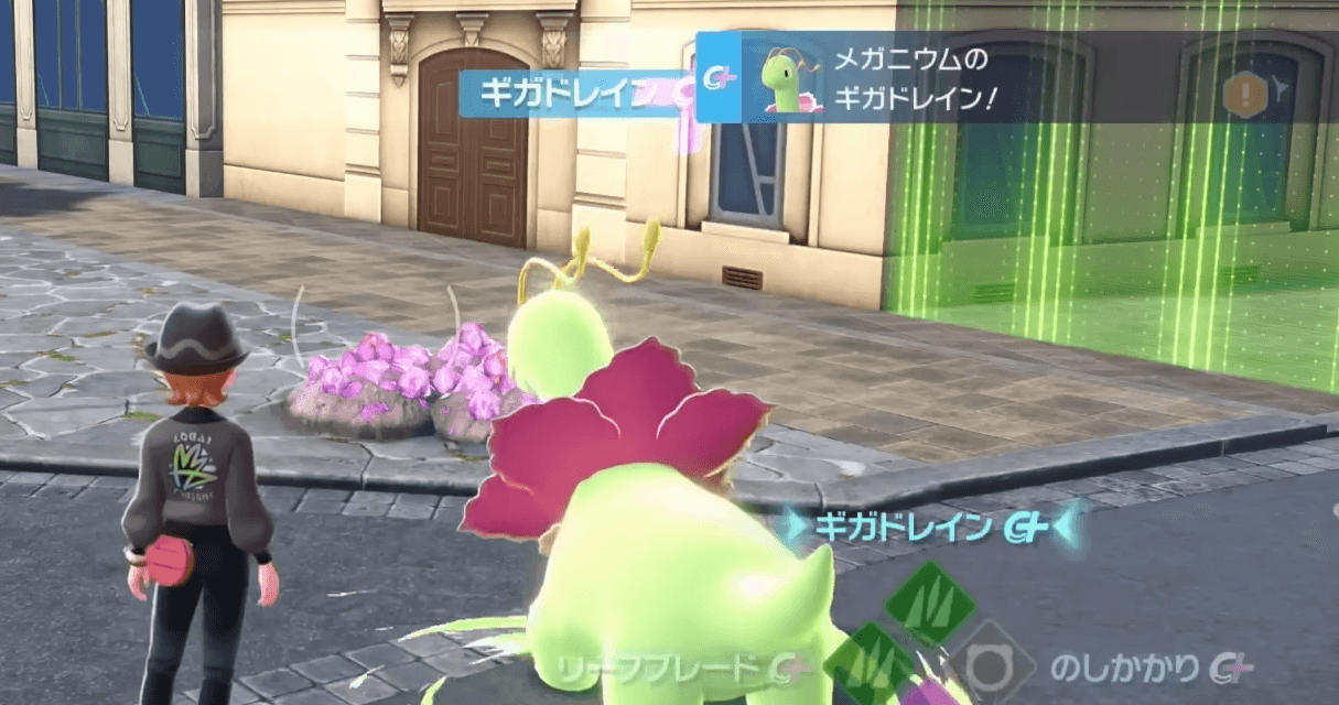 ポケモンZA メガニウムのギガドレインC+発動シーン ポケモンZA メガニウムのギガドレインC+発動シーン