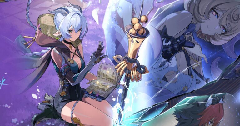 ゼンレスゾーンゼロ リュシア 攻略ビジュアル｜魔導書を手に戦うリュシアと仲間キャラクターのイラスト