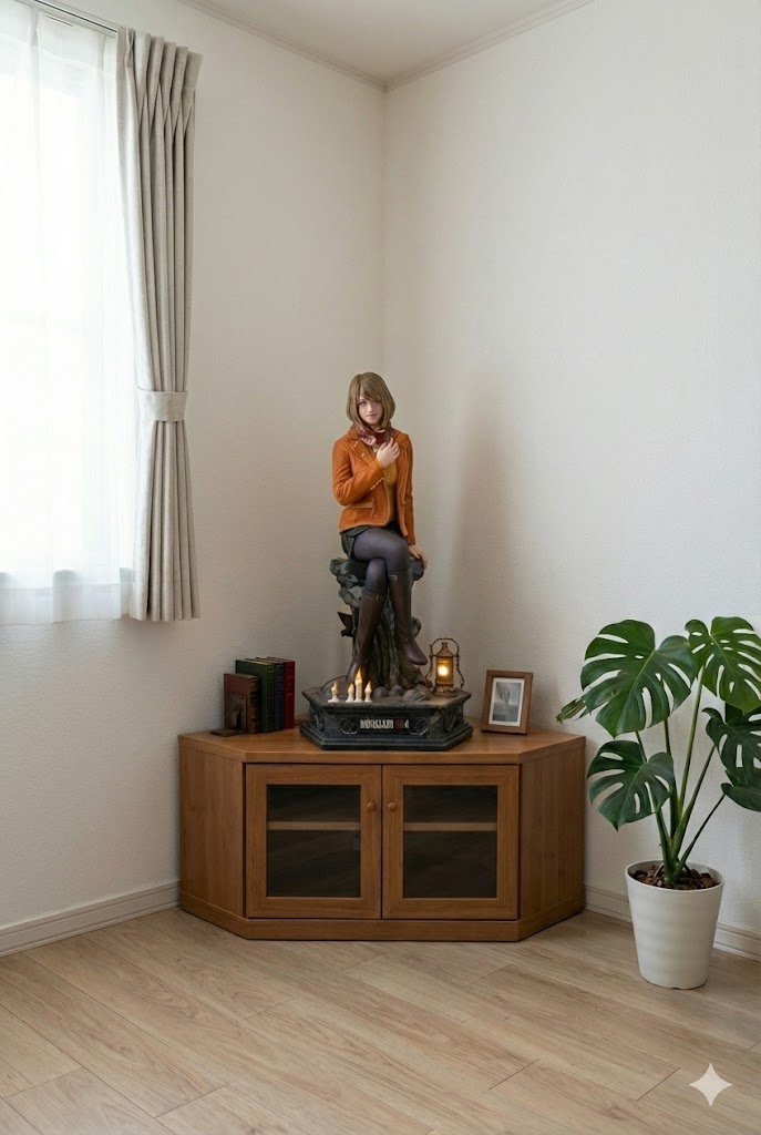 アシュリー 1/2 フィギュアを部屋のコーナーに設置したレイアウト例
