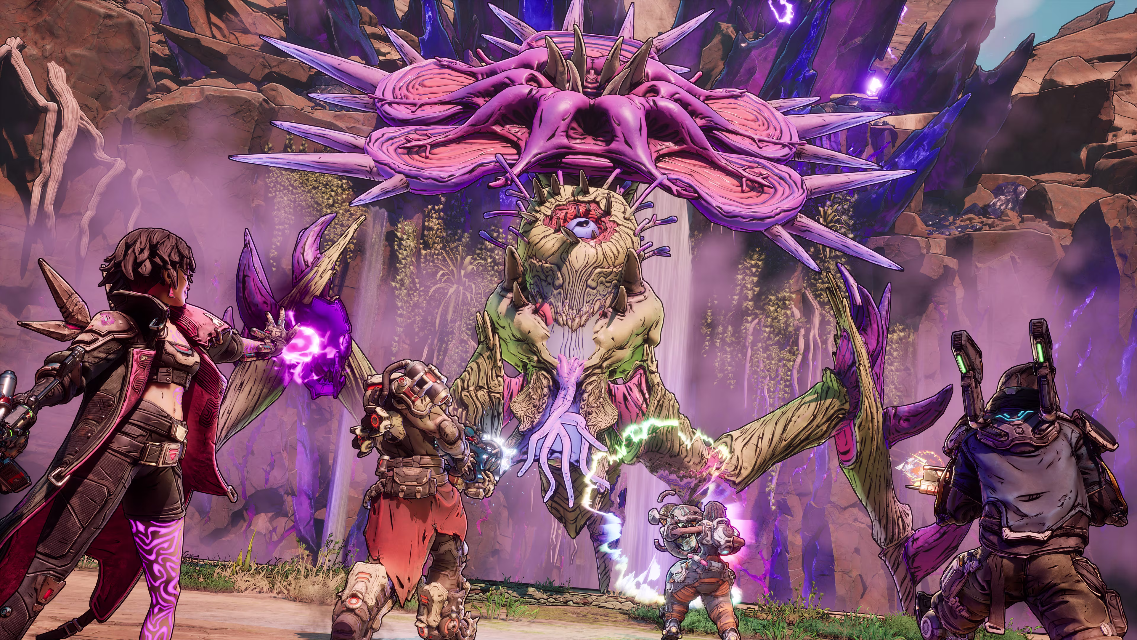 ボーダーランズ4に登場する高難度ボス「無敵のブルームリーパー」のイラスト。巨大で不気味な姿が描かれており、強力な敵であることがうかがえる。