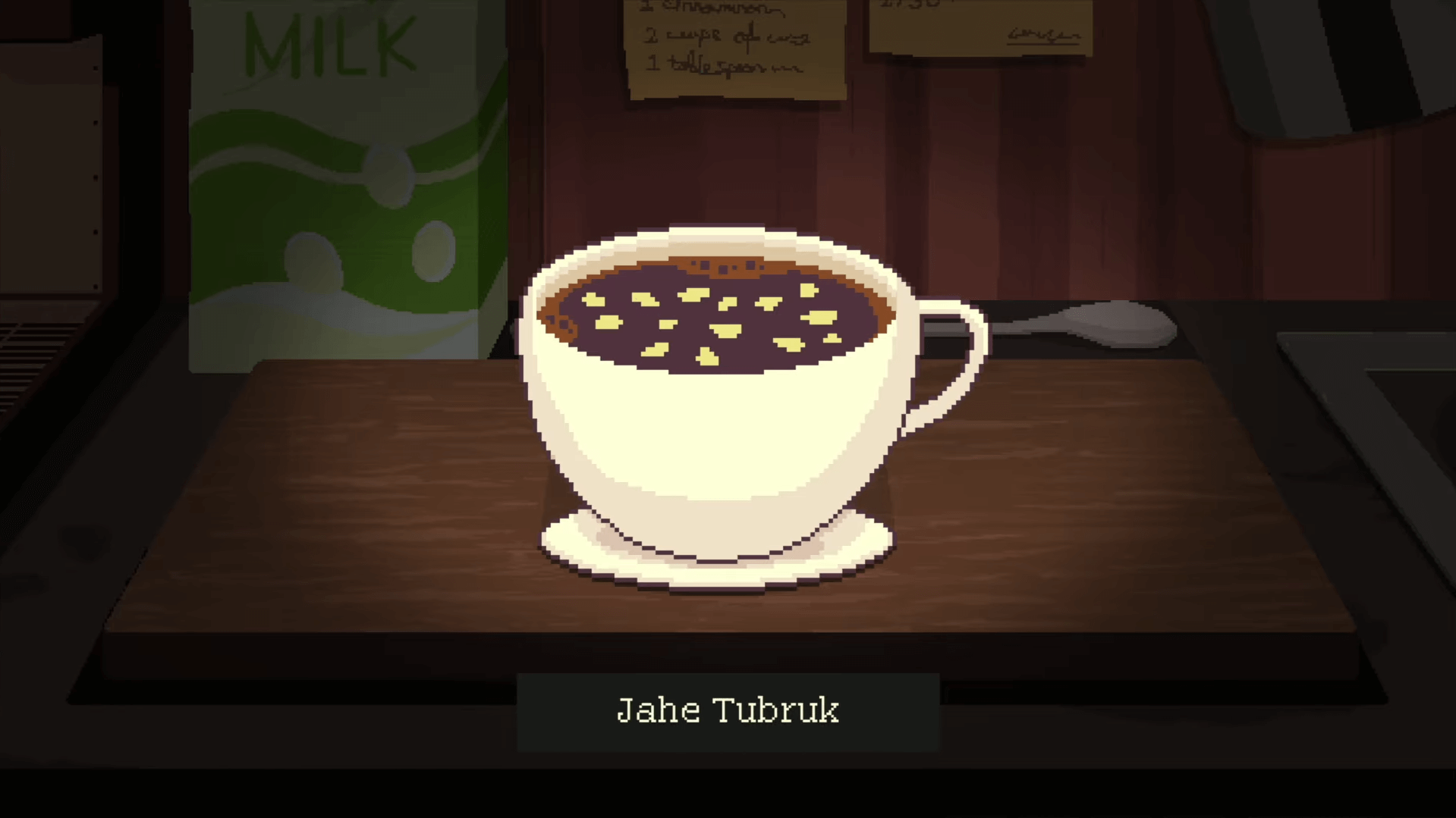 『コーヒートーク トーキョー』でプレイヤーが作成するラテアートの例