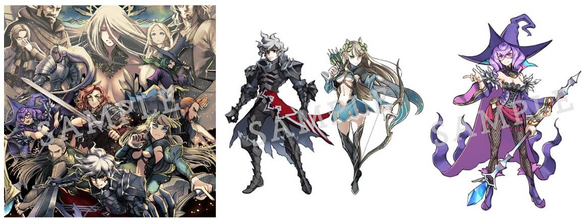 呪いと共に迷宮攻略に挑む新作RPG『Curse Warrior(カースウォリアー)』の店舗特典比較表に掲載されているキービジュアル。