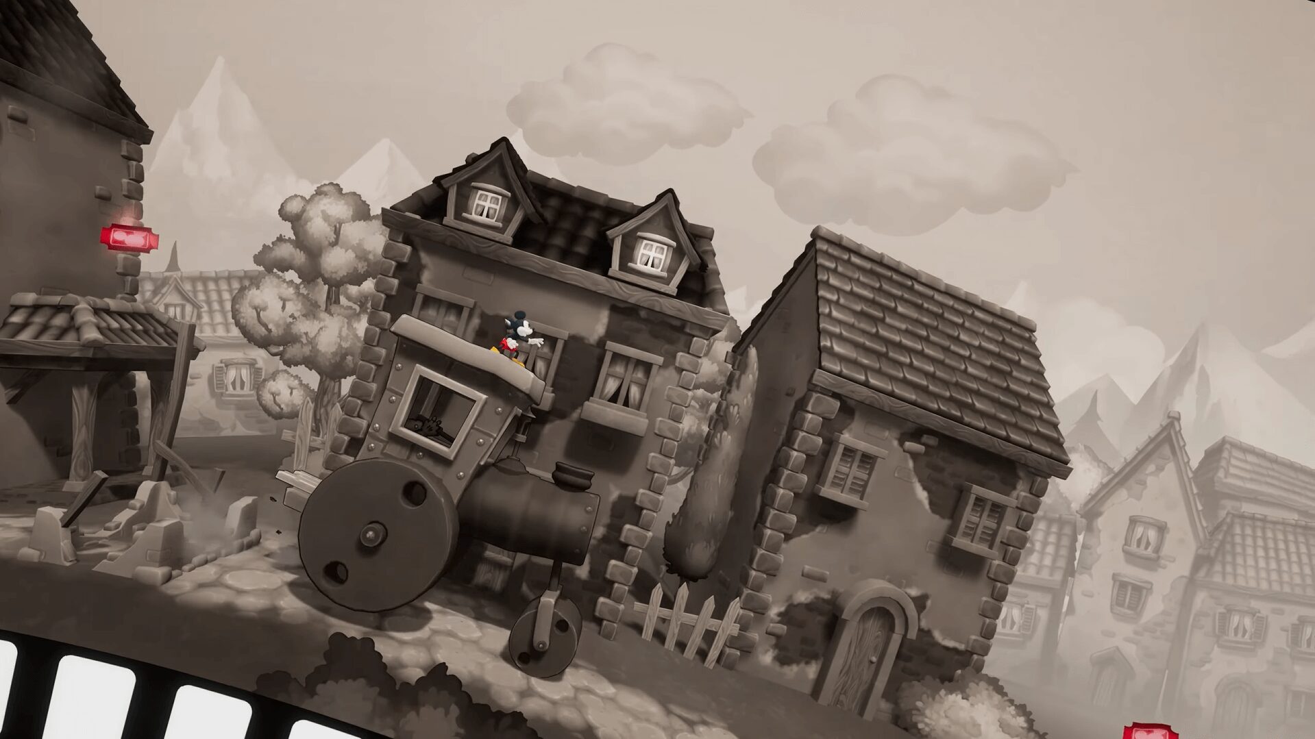 ミッキーが魔法の筆を持つディズニー エピックミッキーのシーン