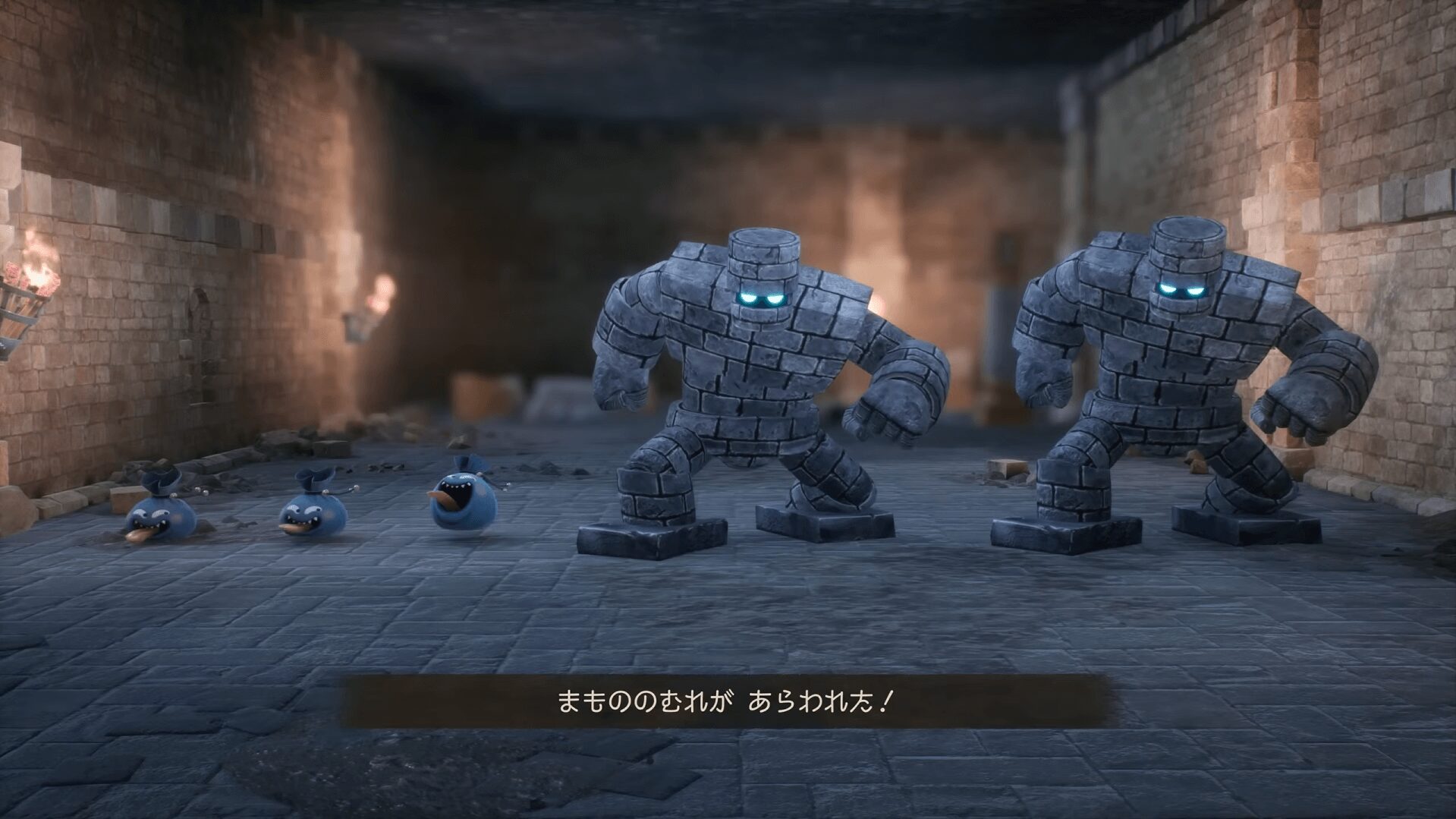 『ドラゴンクエストVII リイマジンド』のシンボルエンカウントとモンスターとのバトル画面