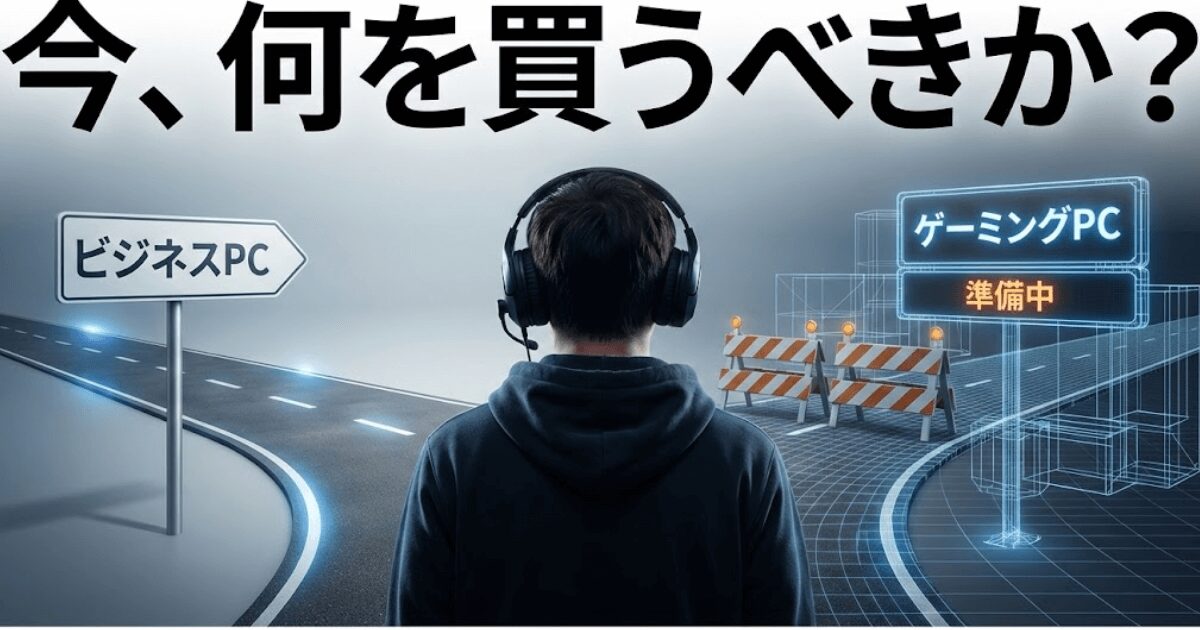 ゲーミングPCの購入を待つべきか検討するイメージ