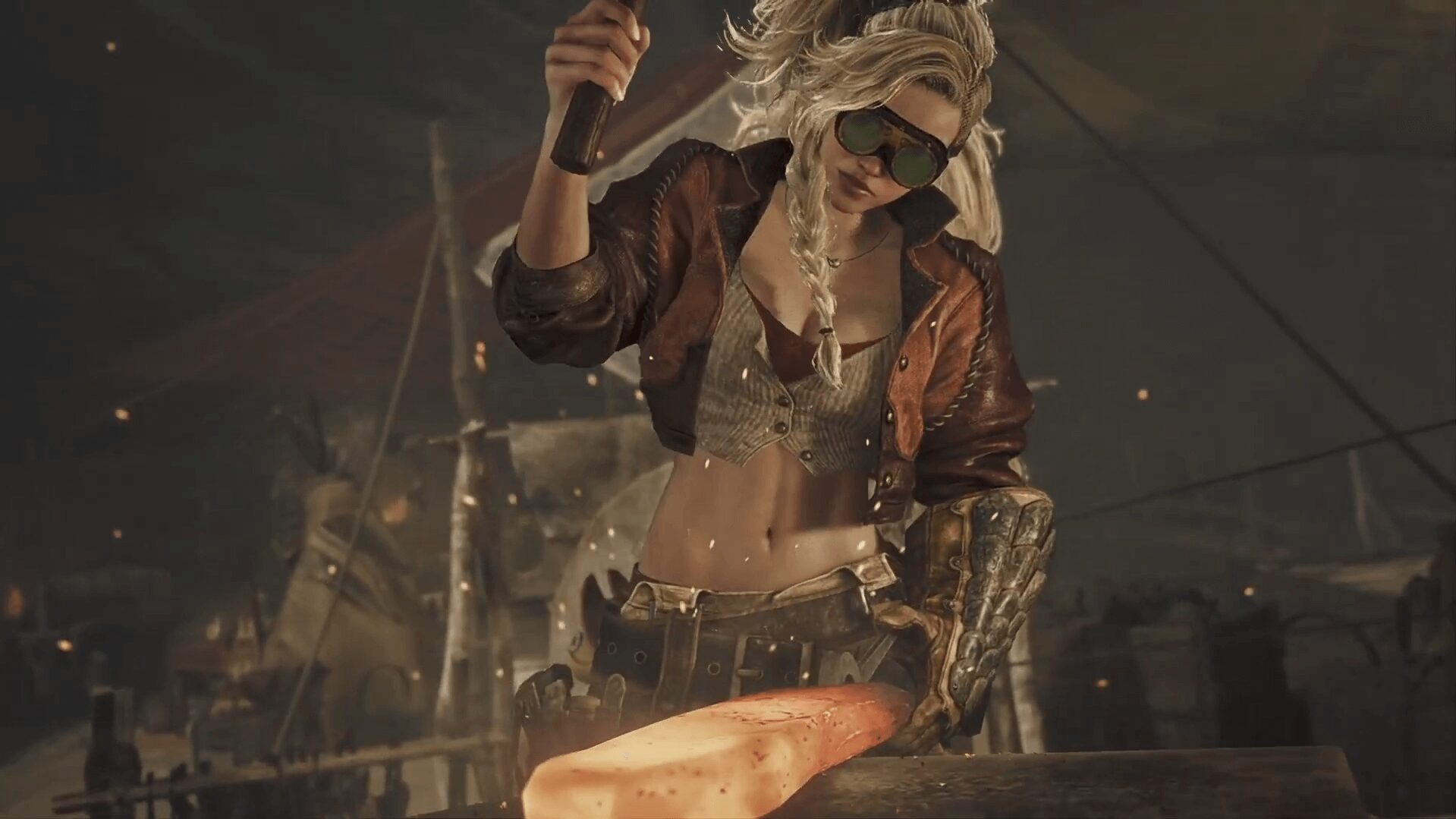 モンハンワイルズの加工屋にある巨戟アーティア武器の強化画面のイメージ。