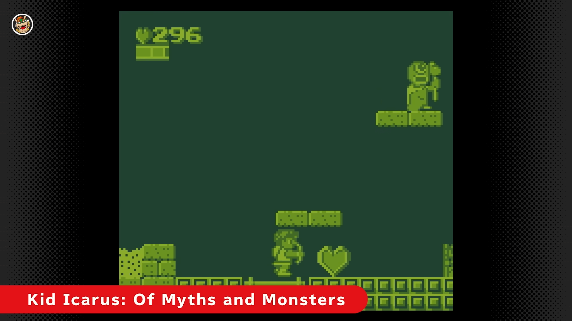 ゲームボーイ版『パルテナの鏡 Kid Icarus: Of Myths and Monsters』のゲーム画面