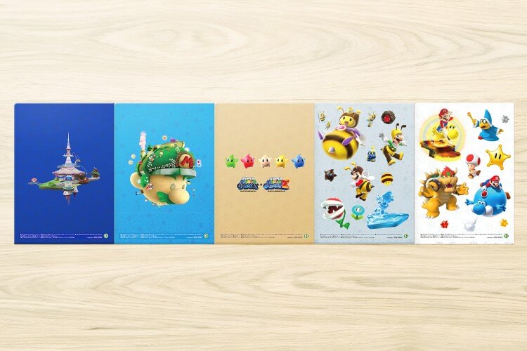 限定クリアファイル裏面のスーパーマリオギャラクシーデザインの拡大画像