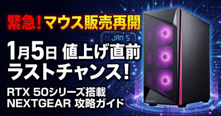 【最速】マウス販売再開は1月5日から！値上げ前に狙うべきNEXTGEAR攻略ガイド