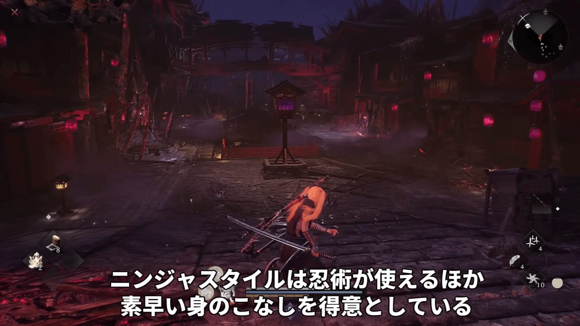 『仁王3』で新武器「忍刀」を使いアクロバティックな攻撃を仕掛ける主人公。