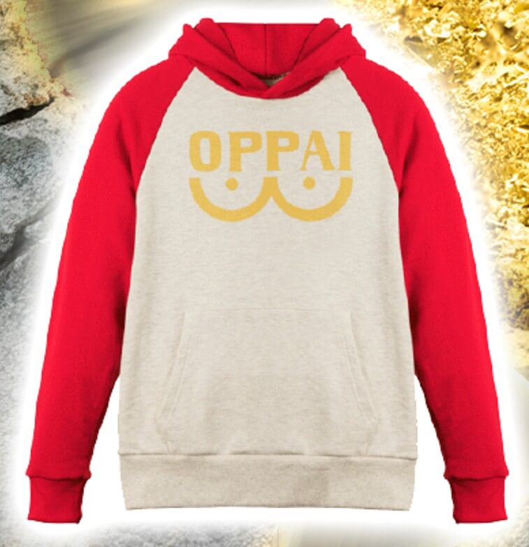ワンパンマン 復刻バージョンのOPPAIパーカーを前面から捉えたビジュアル