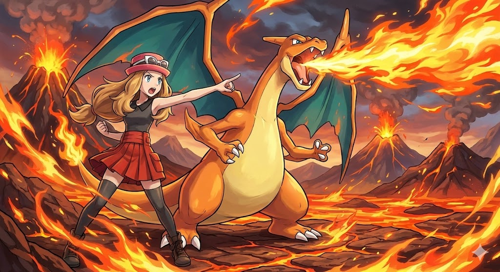 ポケポケ新パック紅蓮ブレイズのメガリザードンYexとサポートのセレナ