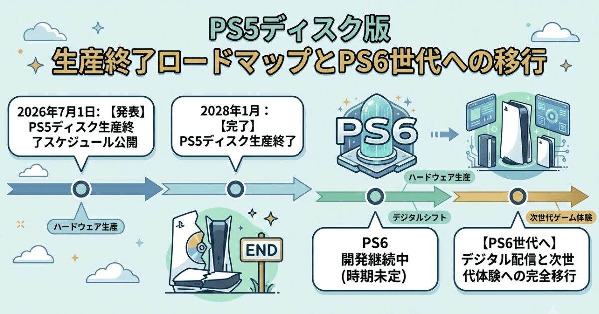 PS5ディスク生産終了までのタイムライン図解