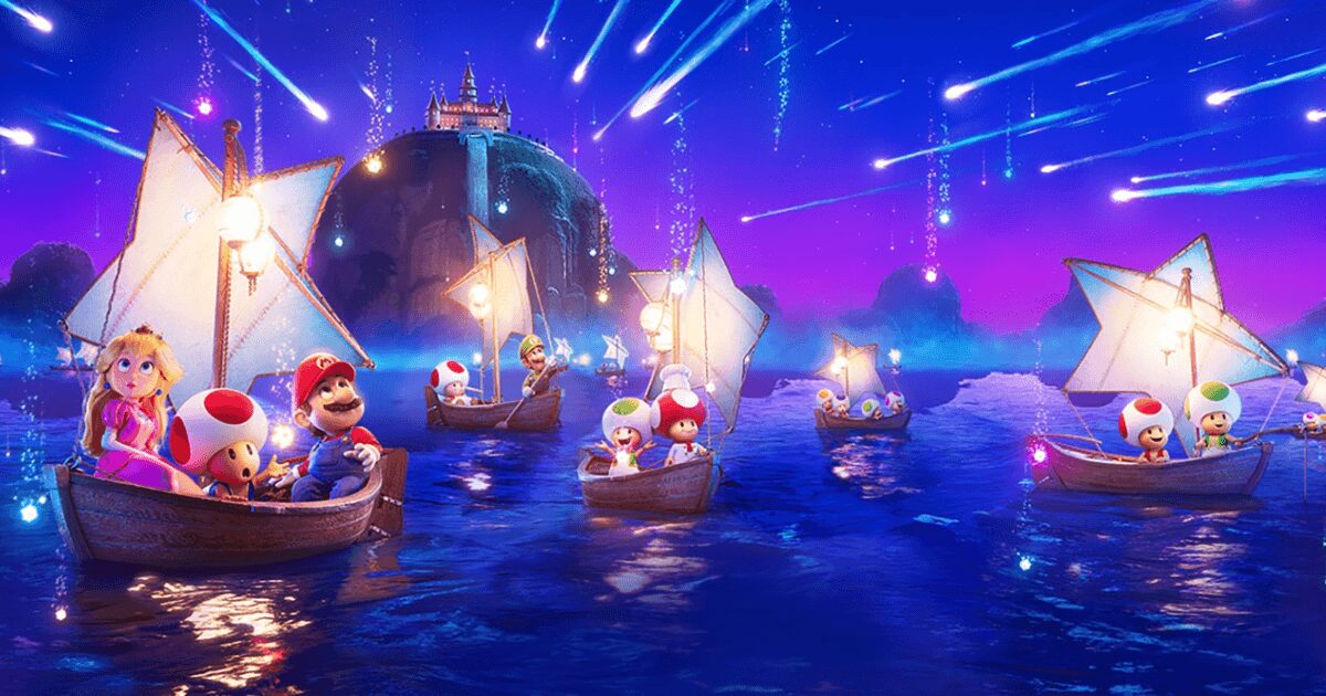 映画『ザ・スーパーマリオギャラクシー・ムービー』の最新トレーラー映像のキービジュアル。ロゼッタやクッパJr.の姿も確認できる。