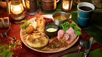 モンスターハンターワイルズのレストラン「モリバーの宴」で提供される料理の数々