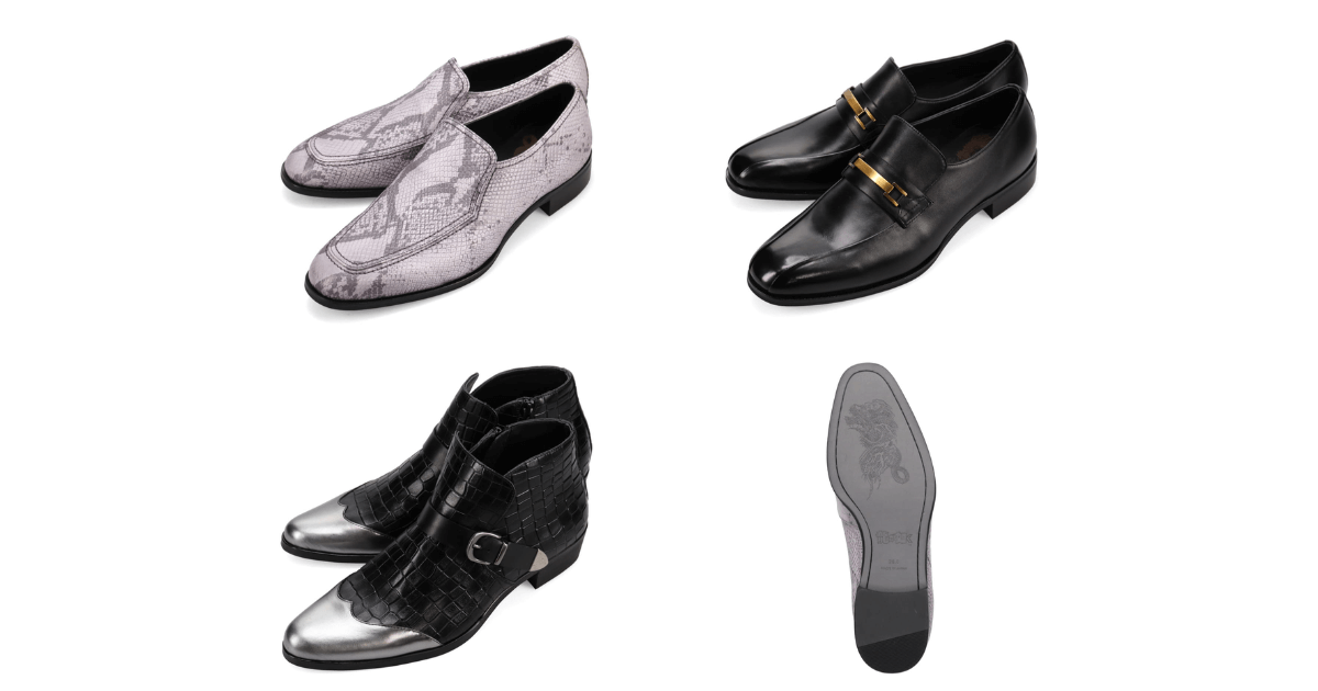 龍が如くコラボシューズ、桐生一馬、春日一番、真島吾朗の3モデルが並んだメインビジュアル